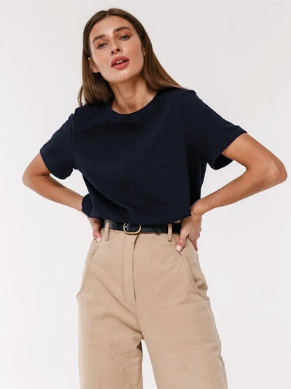 100% Cotton Basic Solid Color T-Shirt