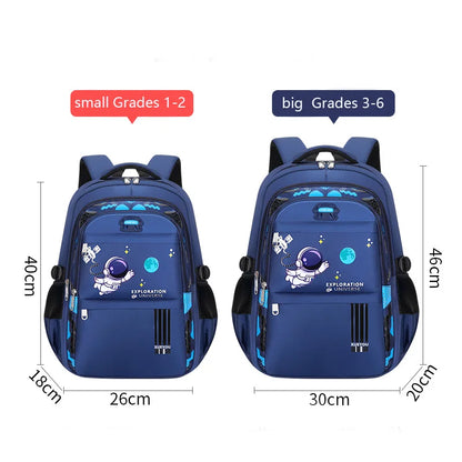 Astronaut Print Children's School Waterproof Backpack 1st to 6th Grade