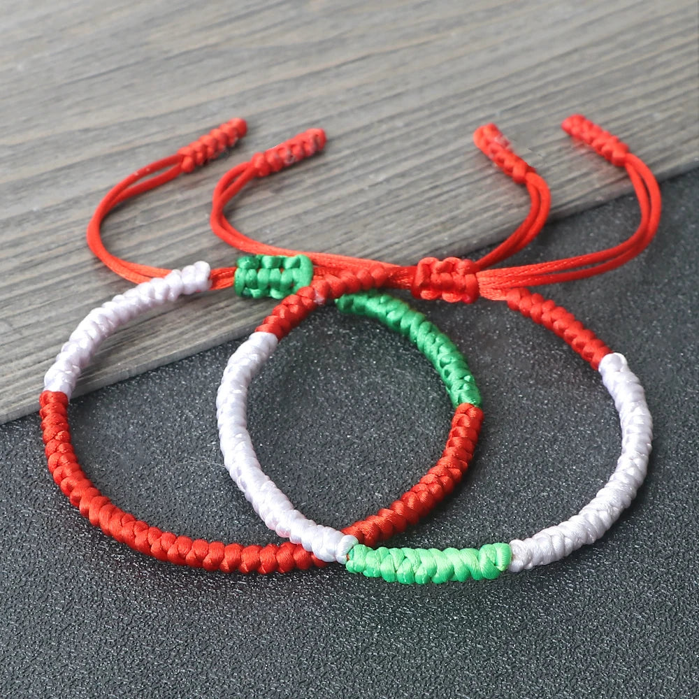 Handmade National Flags Braided Adjustable Bracelet