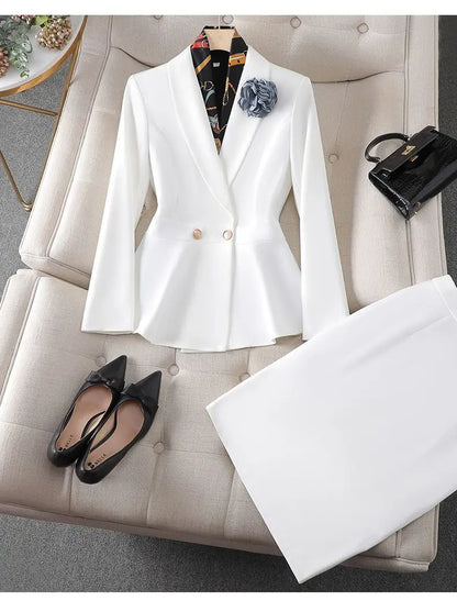 Women’s Formal Suit – Single Button Blazer & Ankle-Length Pencil Pants
