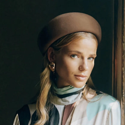 100% Wool Felt Blocked Beret Women's Hat - Christmas Gift