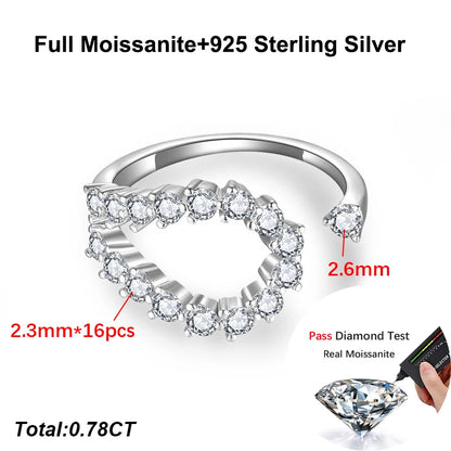Open Design Moissanite Pinky Ring
