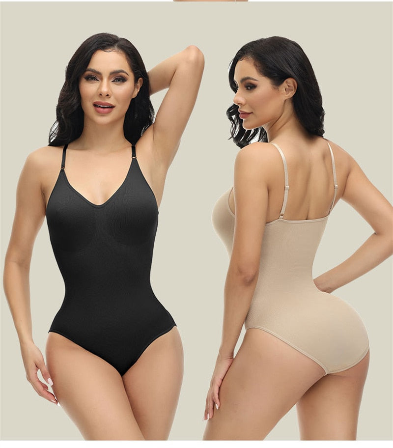 V Neckline Spaghetti Strap Shapewear Bodysuits