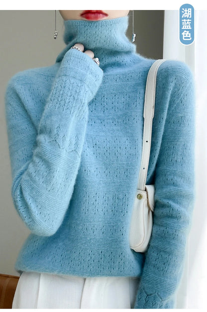 100% Merino Wool Warm Turtleneck Sweater