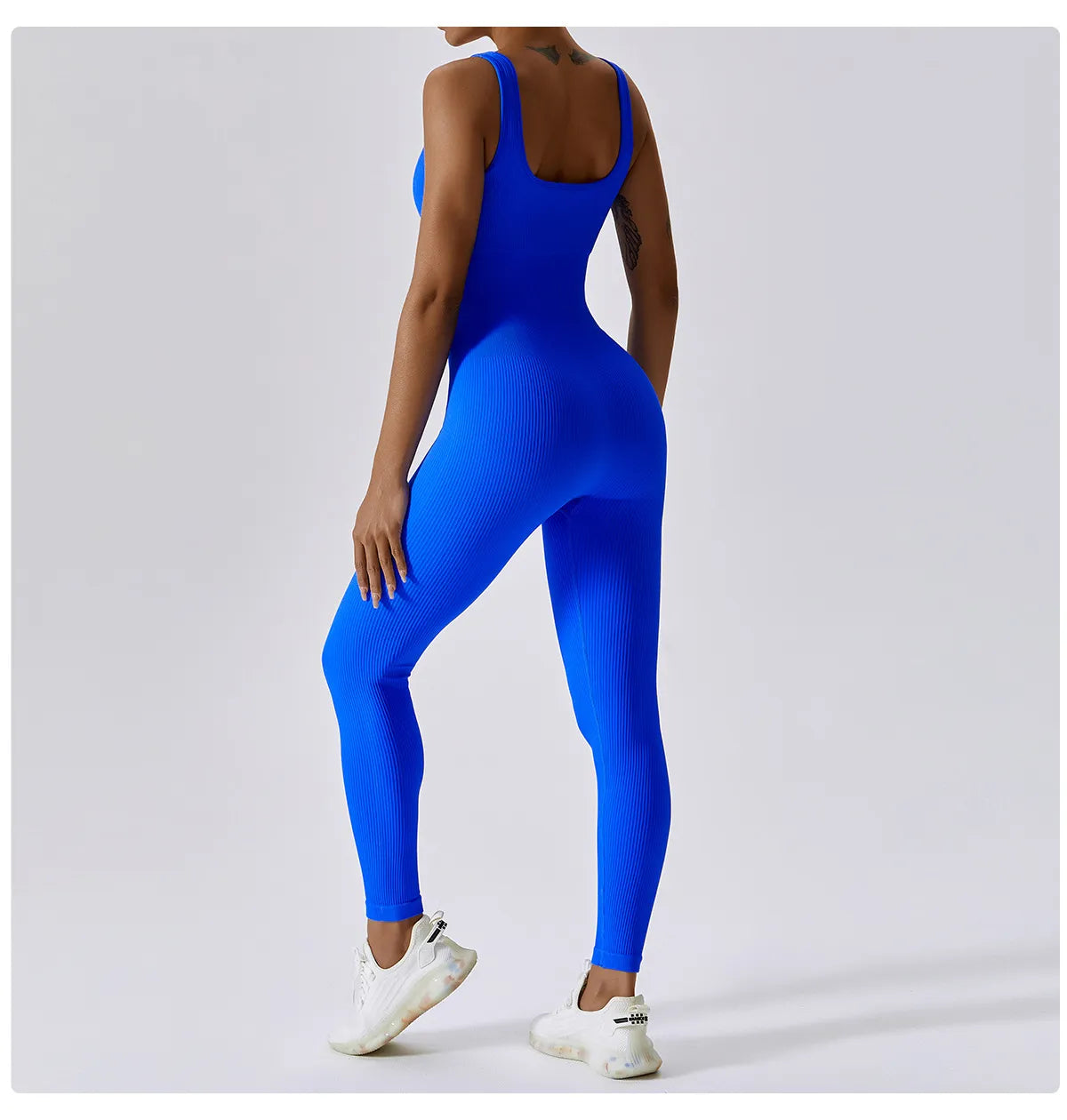 Seamless One-Piece U Neckline Skinny Leg Yoga Jumpsuit