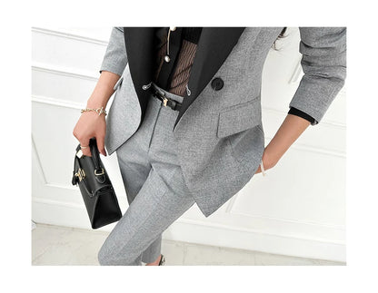 Women’s Black & Gray Formal Pantsuit