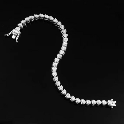 Heart Cut Moissanite Tennis GRA Certified Bracelet - Valentine Gift