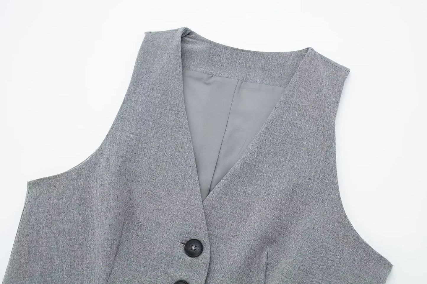 Vest and Shorts Casual Grey Suit