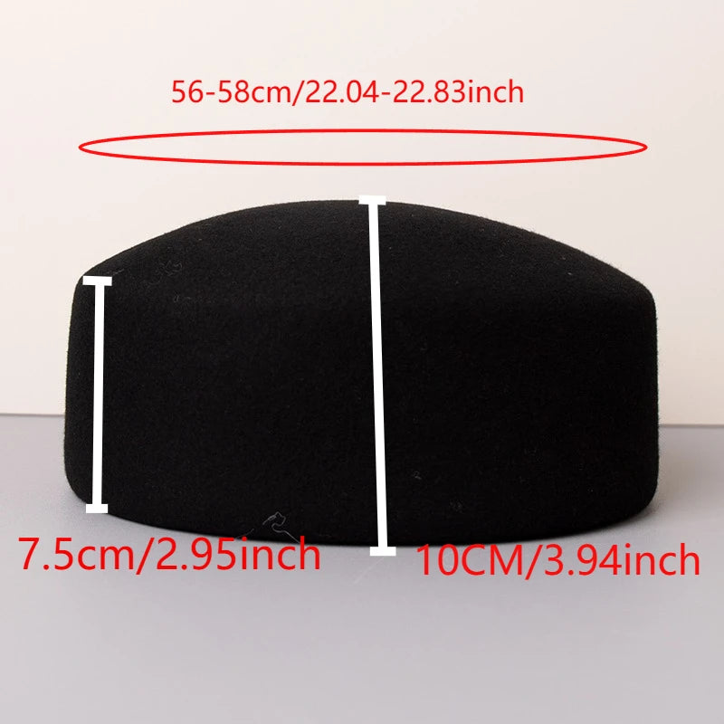 100% Wool Felt Beret Hat - Gift For Her