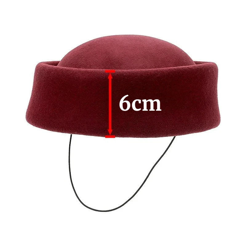 100% Wool Felt Beret Hat - Gift For Her