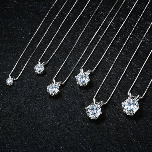 Moissanite Pendant Necklace – 0.5ct to 5ct Round Cut