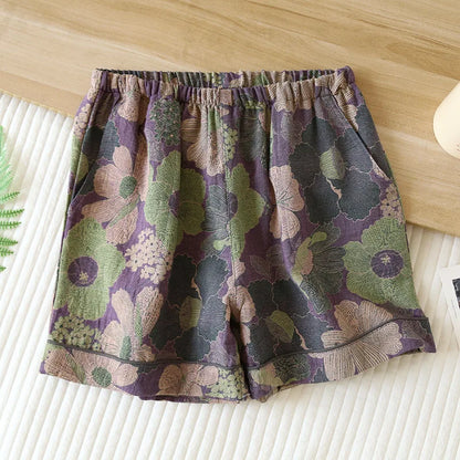 100% Cotton Loose Pajama Short with Pockets