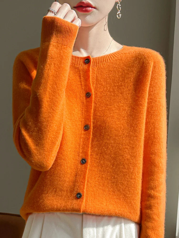 100% Merino Wool Women’s Basic Cardigan