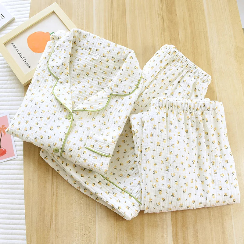 100% Cotton 3Pcs Short, Trousers, and Short Sleeve Set