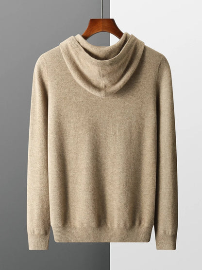 Men’s 100% Merino Wool Hooded Knit Pullover
