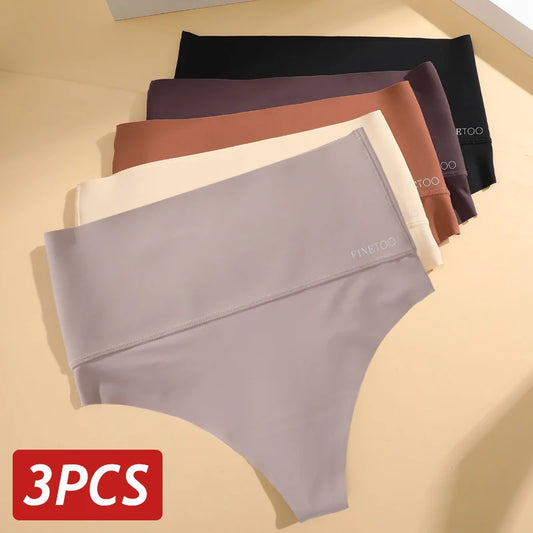 3PCS/Set Seamless High Waist Breathable G-String Belly Control Panties