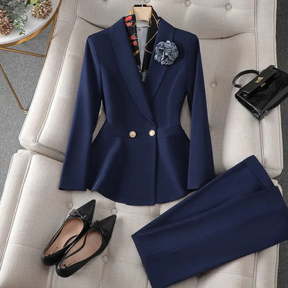 Women’s Formal Suit – Single Button Blazer & Ankle-Length Pencil Pants