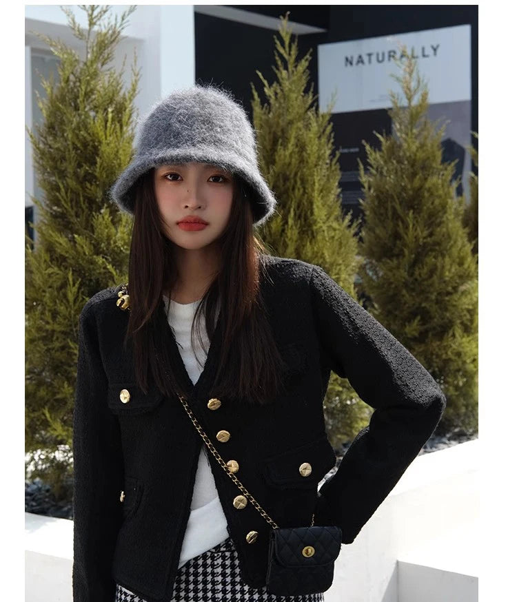 Rabbit Fur Winter Women's Bucket Hat - Gift for Her