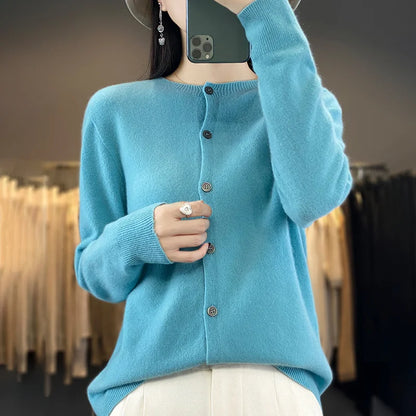 100% Merino Wool Women’s Knit Cardigan