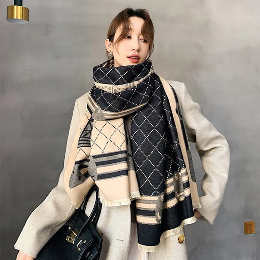 Luxury Winter Cashmere Scarf Old Money Designs 165*65 CM