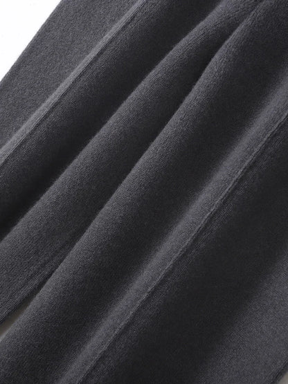 100% Merino Wool Knitted Wide-Leg Trousers
