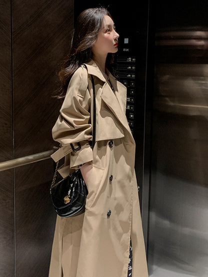 Double Breasted Trench Coat with Belt Korean Style