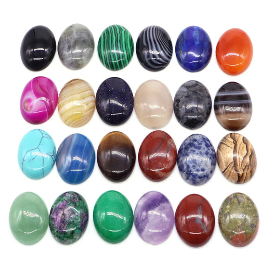 5pcs Oval Cabochon Loose Beads Set