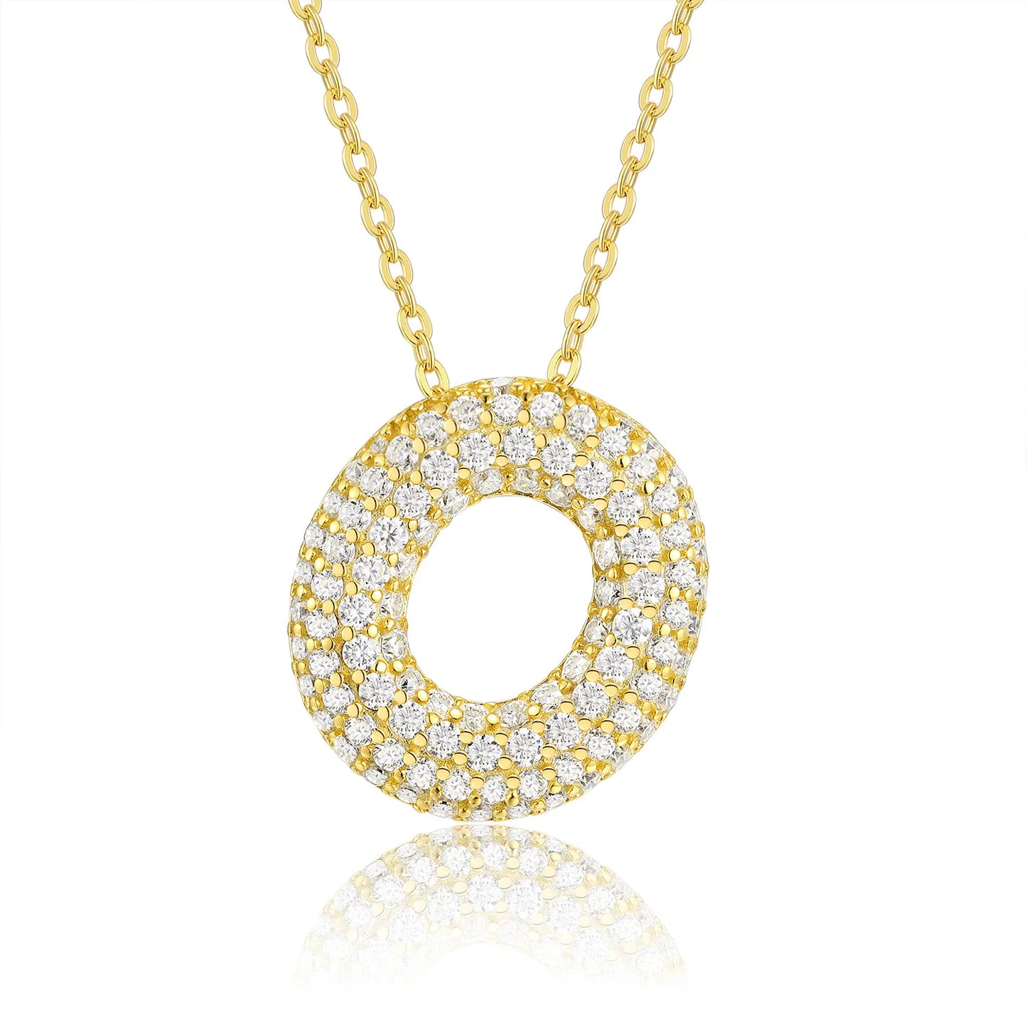 Moissanite Bubble Letter Necklace - Christmas Gift