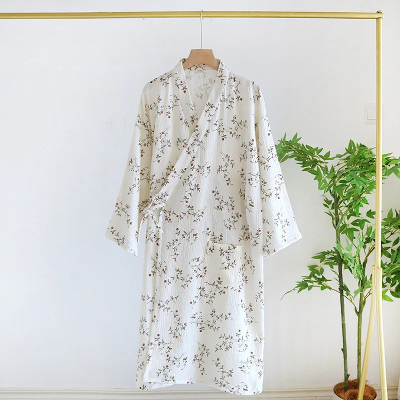 100% Cotton Kimono Robe Breastfeeding Robe