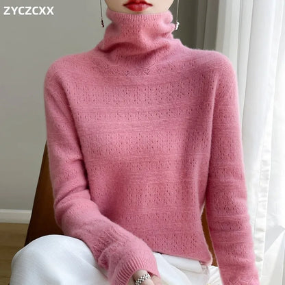 100% Merino Wool Warm Turtleneck Sweater