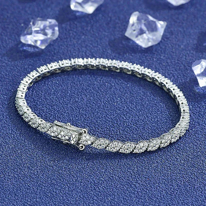 Leaf Design Moissanite Tennis Bracelet GRA Certified - First Gift