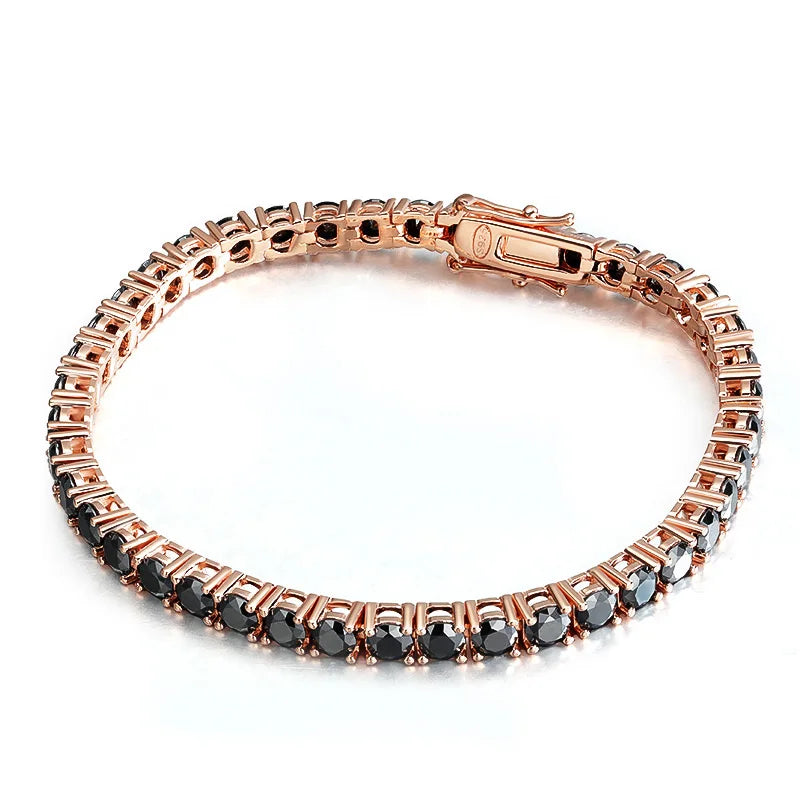 Black Moissanite Tennis Bracelet GRA Certified