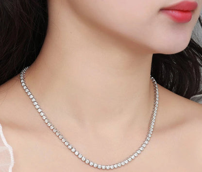 Round Cut Moissanite Tennis Necklace