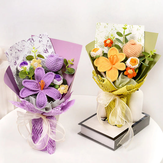 Handmade Crochet Tulip Bouquet – Valentine’s Day Gift for Her