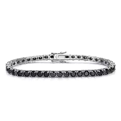 Black Moissanite Tennis Bracelet GRA Certified