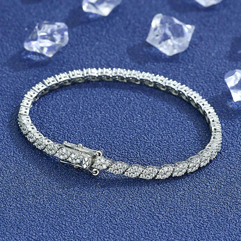 Leaf Design Moissanite Tennis Bracelet GRA Certified - First Gift