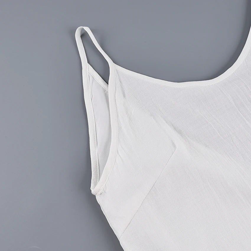 Lined Casual Long Back Deep V Dress