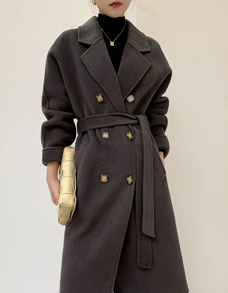 Women’s 100% Cashmere Thick Long Winter Coat