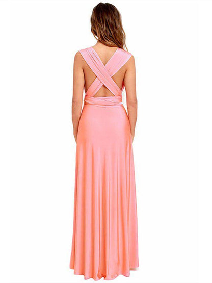 Floor Length Maxi Wrap Convertible Infinity Bridesmaid Multiway Dress