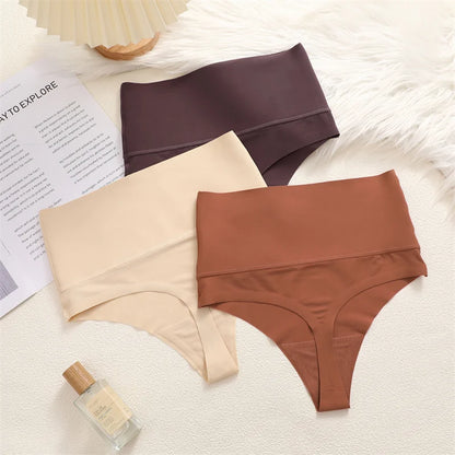 3PCS/Set Seamless High Waist Breathable G-String Belly Control Panties