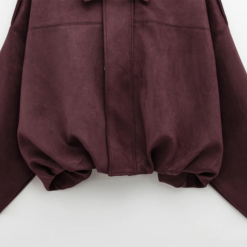 Women's Suede Bomber Jacket