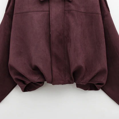 Women's Suede Bomber Jacket
