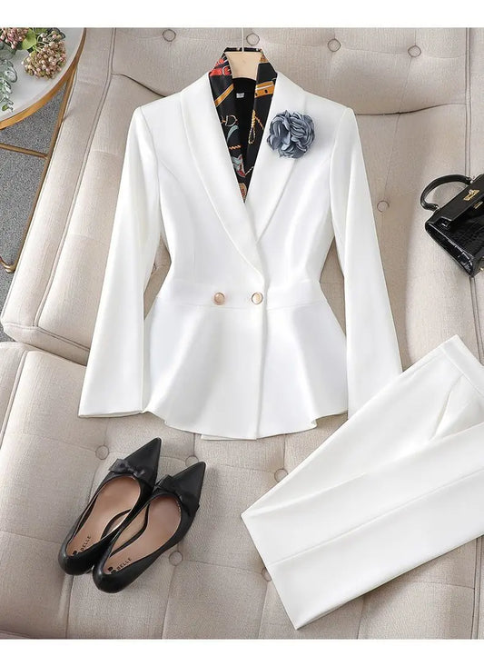Women’s Formal Suit – Single Button Blazer & Ankle-Length Pencil Pants
