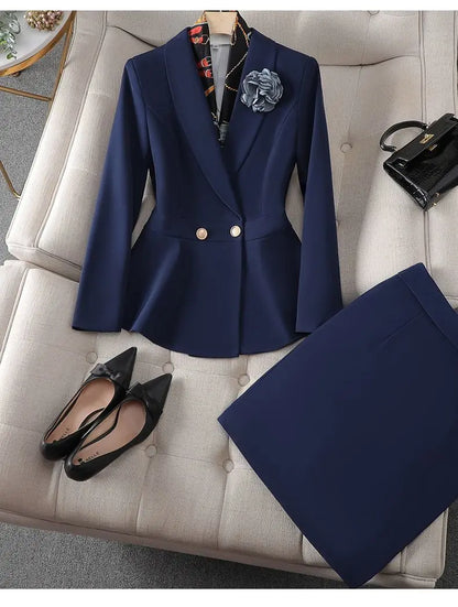 Women’s Formal Suit – Single Button Blazer & Ankle-Length Pencil Pants