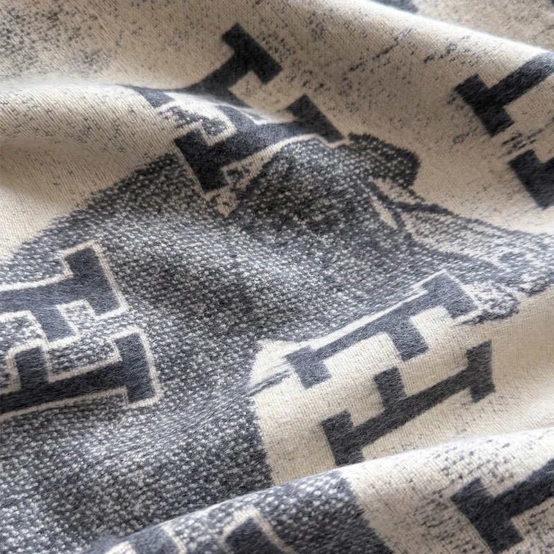 H Letter Cashmere Blend Winter Scarf Luxury Design Pashmina Scarf - Christmas Gift