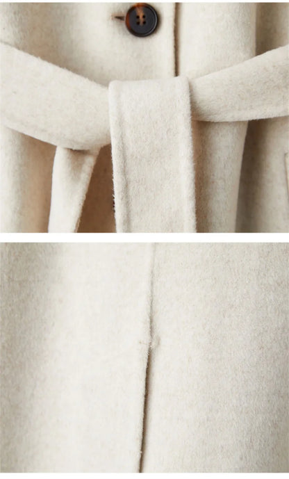 Women's 100% Wool Long Overcoat