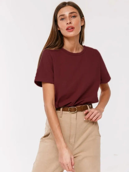 100% Cotton Basic Solid Color T-Shirt