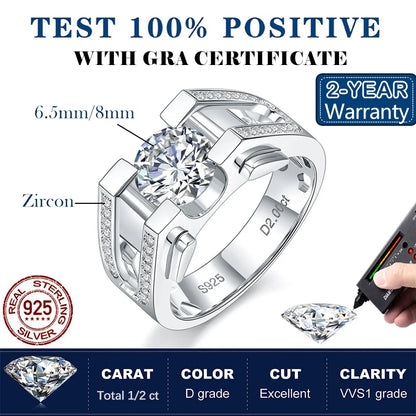 Moissanite Diamond Men's Wedding Ring