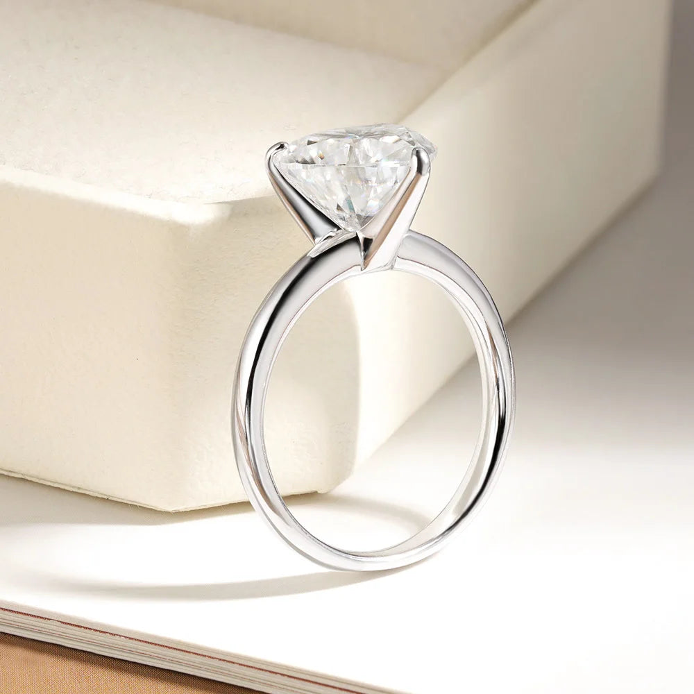 Heart Cut Moissanite Solitaire Ring GRA Certified - Valentine's Gift For Girlfriend
