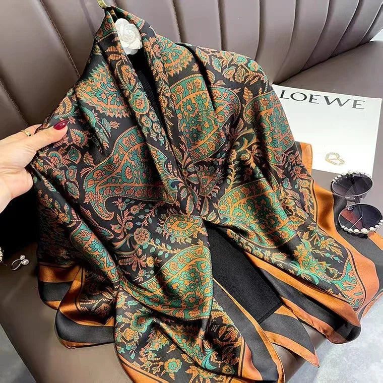 Silk Feel 110*110 CM Luxury Design Scarf